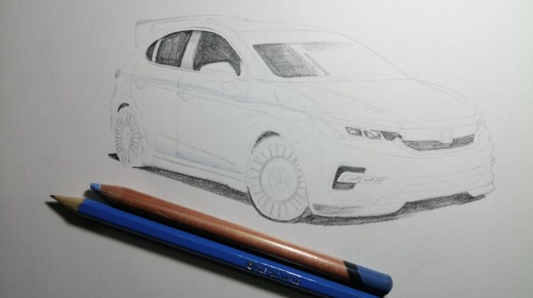 Sketsa mobil: Wah, Modifikasi Honda City Hatchback di Atas Kertas Untuk Sumber Inspirasi